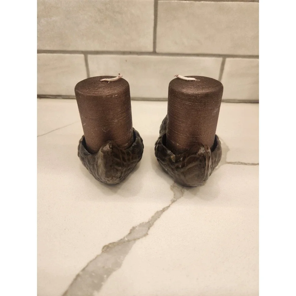 Set/2 Cast Iron Chicken‎ Hen Votive Or Tealight Candle Holders Farmhouse Rustic
